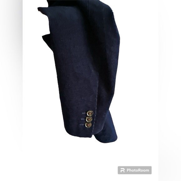 Men retro blue blazer corduroy jacket - Picture 4 of 11